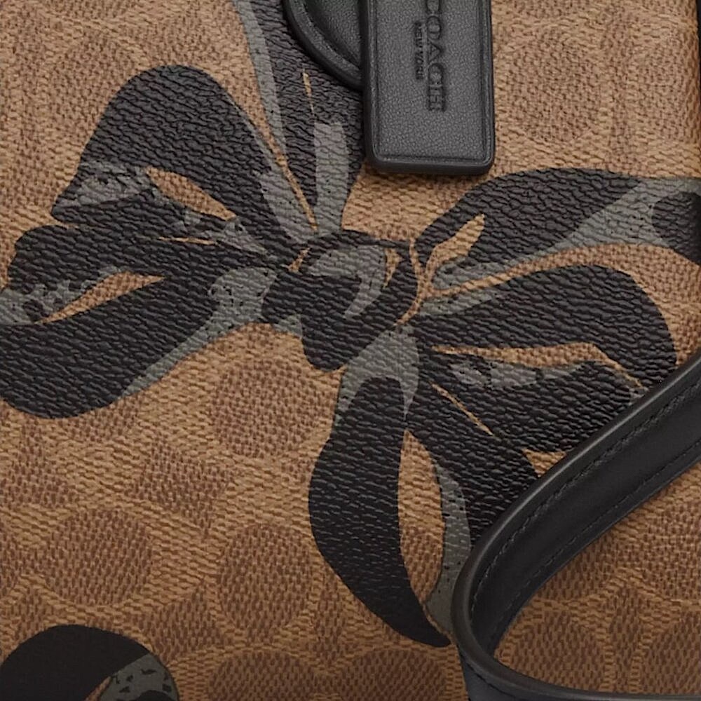 Coach Rowan Satchel Bag In Signature Canvas With Bow Print - Picture 3 of 7
